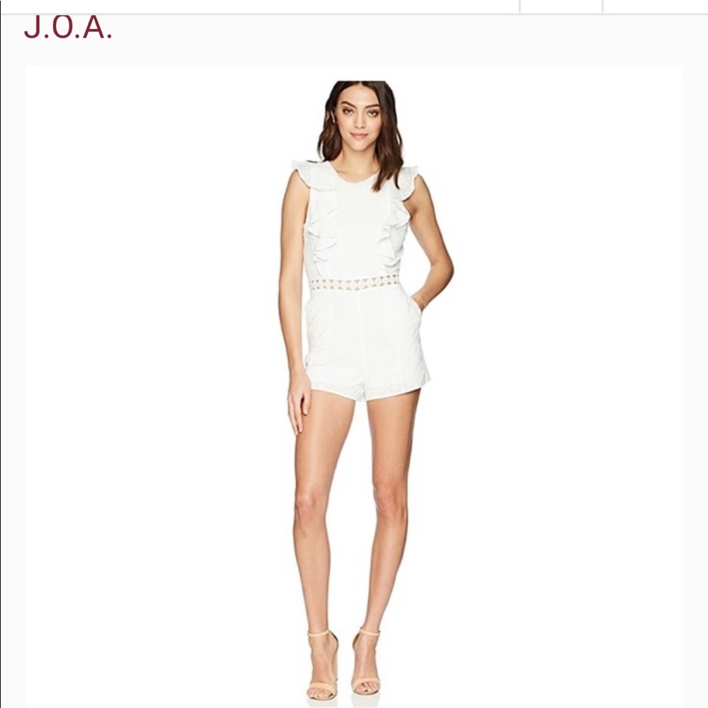 Revolve J.O.A. White lace romper sz Med New